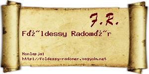 Földessy Radomér névjegykártya
